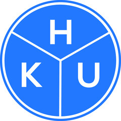 HKU letter logo design on white background. HKU  creative circle letter logo concept. HKU letter design.