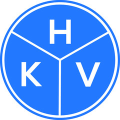 HKV letter logo design on white background. HKV  creative circle letter logo concept. HKV letter design.