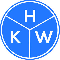 HKW letter logo design on white background. HKW  creative circle letter logo concept. HKW letter design.