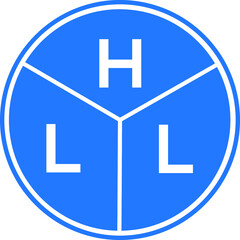 HLL letter logo design on white background. HLL  creative circle letter logo concept. HLL letter design.