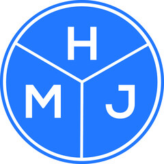 HMJ letter logo design on white background. HMJ  creative circle letter logo concept. HMJ letter design.