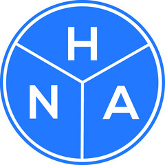 HNA letter logo design on white background. HNA  creative circle letter logo concept. HNA letter design.