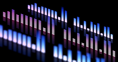 Blue color spectrum analyzer music image