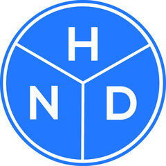 HND letter logo design on white background. HND  creative circle letter logo concept. HND letter design.