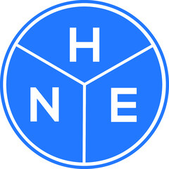 Obraz premium HNE letter logo design on white background. HNE creative circle letter logo concept. HNE letter design.