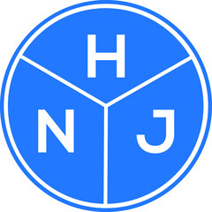 Fototapeta premium HNJ letter logo design on white background. HNJ creative circle letter logo concept. HNJ letter design.