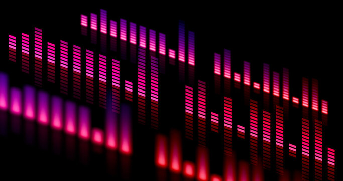 Red color spectrum analyzer music image