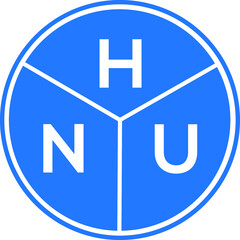Obraz premium HNU letter logo design on white background. HNU creative circle letter logo concept. HNU letter design.