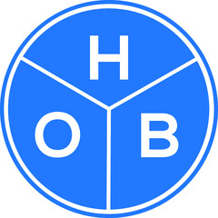 HOB letter logo design on white background. HOB  creative circle letter logo concept. HOB letter design.