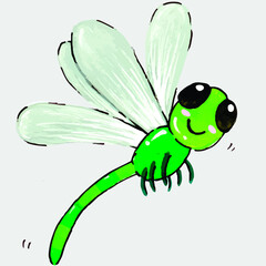 Cute Dragonfly water color hand drawn