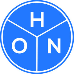 Obraz premium HON letter logo design on white background. HON creative circle letter logo concept. HON letter design.