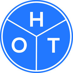 HOT letter logo design on white background. HOT  creative circle letter logo concept. HOT letter design.
