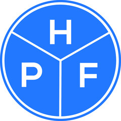 HPF letter logo design on white background. HPF  creative circle letter logo concept. HPF letter design.