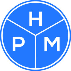 HPM letter logo design on white background. HPM  creative circle letter logo concept. HPM letter design.