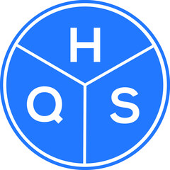 HQS letter logo design on white background. HQS  creative circle letter logo concept. HQS letter design.