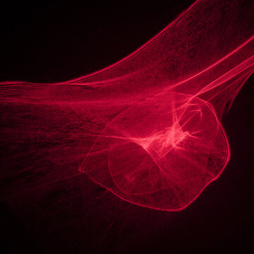 Abstract light pattern, long exposure of laser and LED light. 