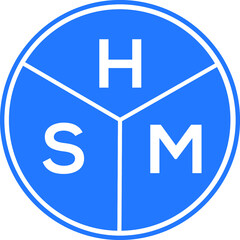 HSM letter logo design on white background. HSM  creative circle letter logo concept. HSM letter design.
