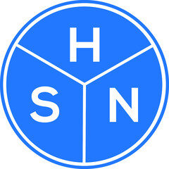 HSN letter logo design on white background. HSN  creative circle letter logo concept. HSN letter design.
