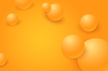 Orange sphere or 3d ball. Round geometric figure.