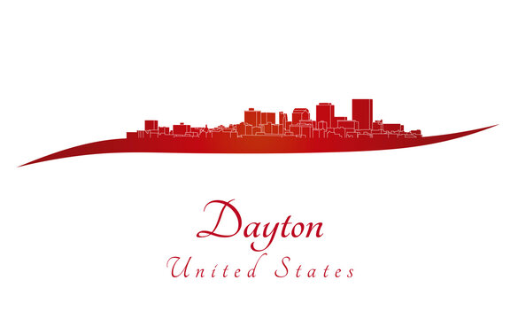 Dayton Skyline In Red