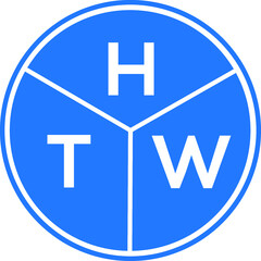 Obraz premium HTW letter logo design on white background. HTW creative circle letter logo concept. HTW letter design.