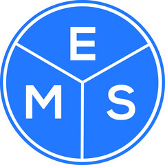EMS letter logo design on white background. EMS  creative circle letter logo concept. EMS letter design.