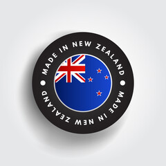 Made in New Zealand text emblem badge, concept background