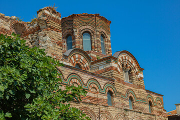 Fototapeta na wymiar Ancient church in the old town of Nessebar. The site forms part of the Ancient City of Nesebar UNESCO World Heritage Site. 