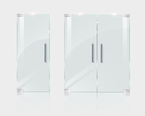 Glass doors isolated on transparent background. Vector