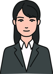 真面目な顔をしているスーツの女性