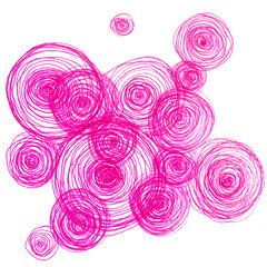 Pink watercolor round isolated on white background