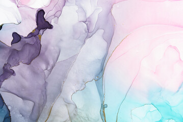 Abstract alcohol ink fluid art background in purple