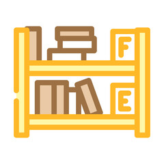 library shelf color icon vector. library shelf sign. isolated symbol illustration