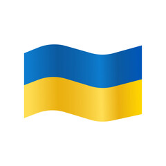 Waving flag of Ukraine on flagpole. Template for independence day poster design.