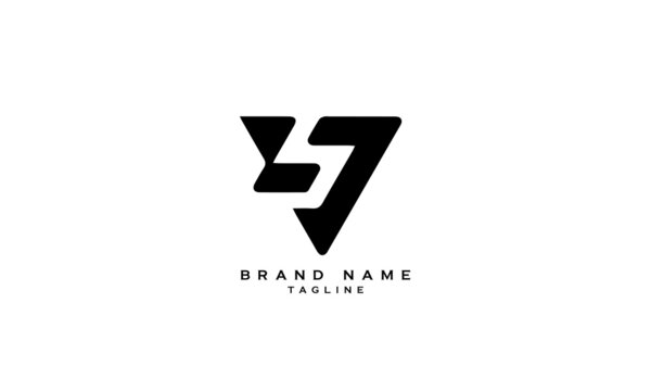  VB, BV, Abstract initial monogram letter alphabet logo design
