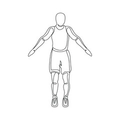 Standing Arm circles exercise,  Rotation arms, Sport exersice, workout fitness, Man doing exercise with Arm Circles posture Vector line art Illustration