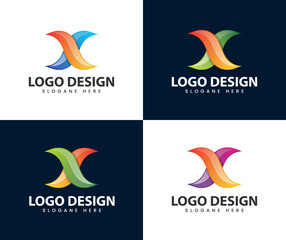 Modern infinity x letter logo design. letter x infinite logo design concept template