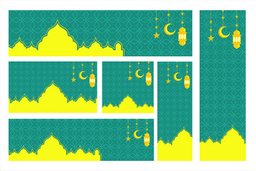 Islamic Holiday. Banner templates for Islamic Holiday. Ramadan Kareem