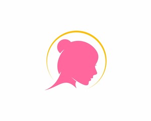 Beauty woman silhouette with sun rise behind