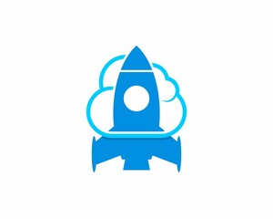 Rocket inside to the cloud logo