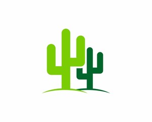 Obraz premium Two cactus in green color logo