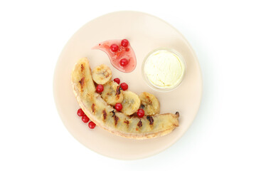 Tasty grilled banana isolated on white background