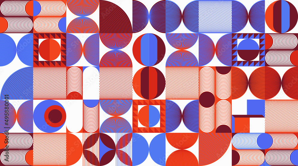 Poster bauhaus aesthetics graphics art made vector geometric shapes and abstract forms