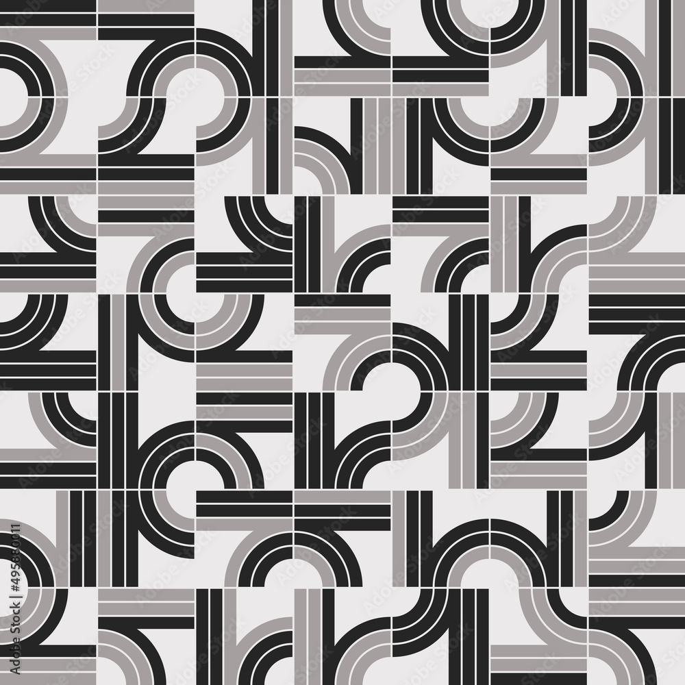 Poster monochrome color abstract vector pattern design made with random geometric shapes