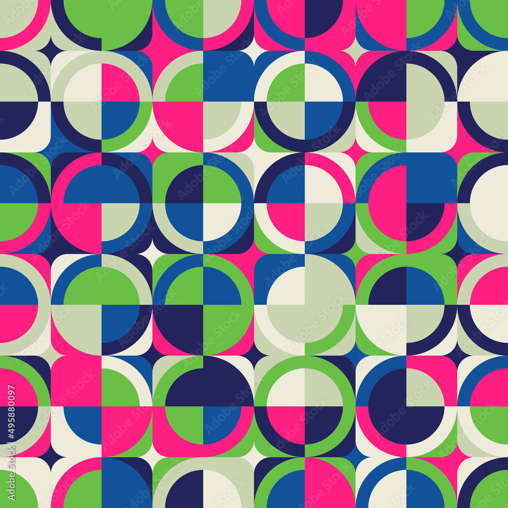 Poster modern geometric art of mosaic pattern made with vector abstract shapes and elements