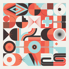 Retro Future Inspired Artwork Made With Abstract Vector Graphics And Geometric Shapes