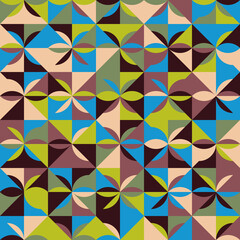 Modern Geometric Art Of Mosaic Pattern Made With Vector Abstract Shapes And Elements