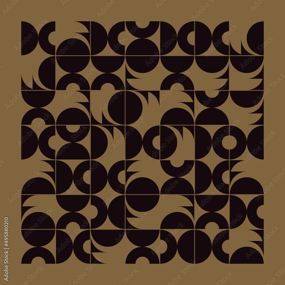 Poster monochrome color abstract vector pattern design made with random geometric shapes