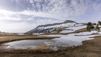 View on the Montagnette au début du printemps, South Vercors Highlands