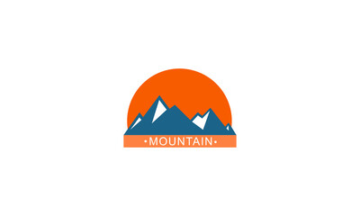 Simple modern mountain icon logo design
